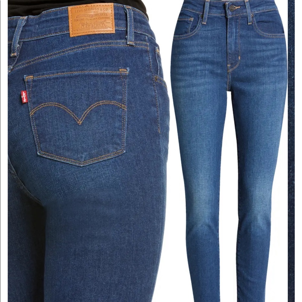 Brand nwt Levi’s 721 high rise in blue denim.